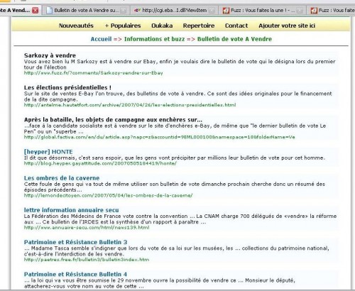 site sur la vente du bulletin de vote à vendre de sarkozy.JPG